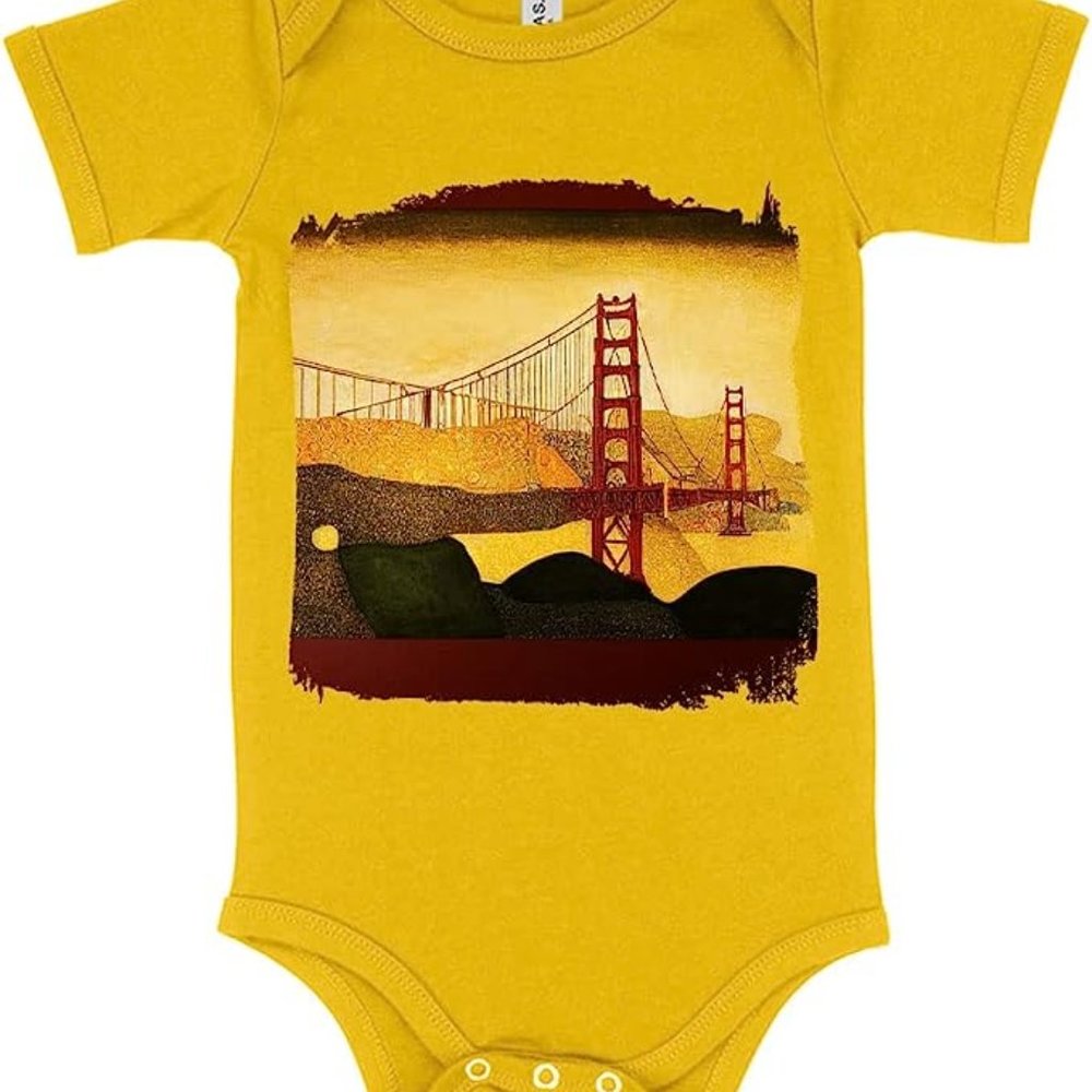 San Francisco Bridge Baby Jersey Onesie - Golden Gate Baby Onesie - Gustav Klimt